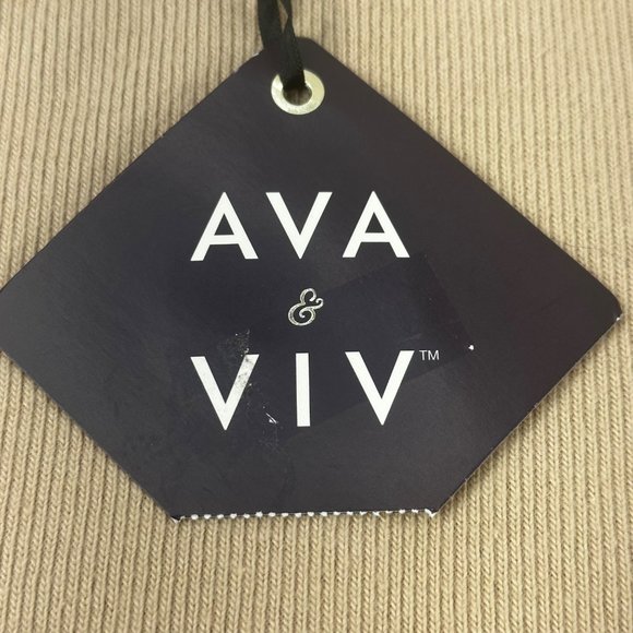 Ava And Viv Women's Size 2X 20W-22W Sweater Short Turtle Neck Ribbed Tan New - Picture 3 of 14